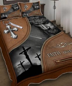 Jesus Christian. Faith Over Fear Quilt Bedding Set - LSNGO15BD