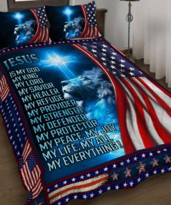 Jesus Is My God – Lion Christian Quilt Bedding Set UXGO11BD
