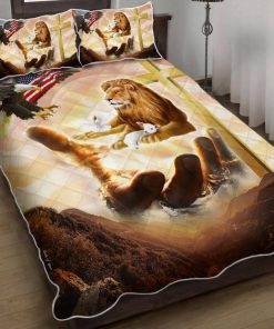 Lion And Lamb Cross American Quilt Bedding Set Lion And Lamb Cross American Quilt Bedding Set