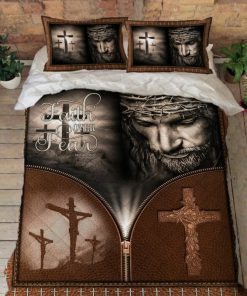 Jesus Christian. Faith Over Fear Quilt Bedding Set LSNGO05BD Jesus Christian. Faith Over Fear Quilt Bedding Set LSNGO05BD
