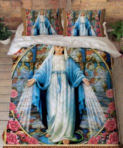 Mother Mary Bedding Jesus God Mother Mary Roses Quilt Bedding Set Mother Mary Bedding Jesus God Mother Mary Roses Quilt Bedding Set