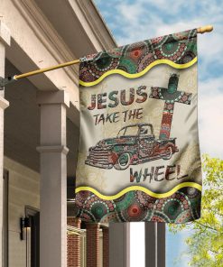 Jesus Take The Wheel Vintage Mandala Flag Jesus Take The Wheel Vintage Mandala Flag