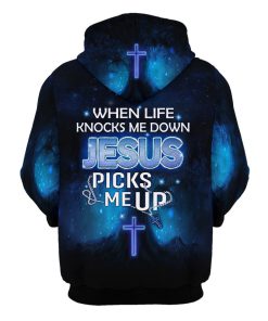 Jesus Picks Me Up Hoodie – Faith-Inspired Microfleece for Men & Women
