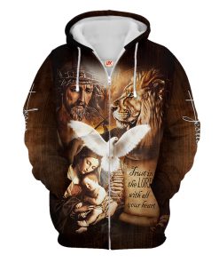 Premium Microfleece Zipper Hoodie – Christian Faith Apparel | GOD NVGO155