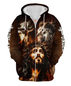 Premium Microfleece Zipper Hoodie – Christian Faith Apparel | GOD NVGO156