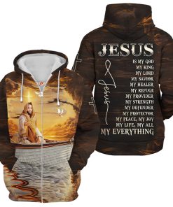 Premium Microfleece Zipper Hoodie – Christian Faith Apparel | GOD NVGO157
