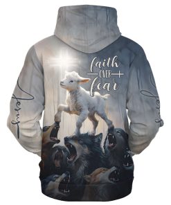 Jesus – Faith Over Fear Premium Microfleece Hoodie