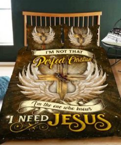 I Need Jesus Quilt Bedding Set LSNGO09BD