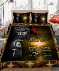 Jesus Christ – Way Maker Miracle Worker Promise Keeper Quilt Bedding Set UXGO35BD