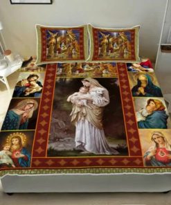 Mother Mary Our Lady of Grace Quilt Bedding Set
