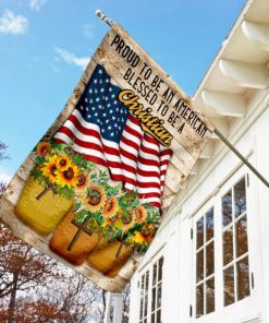 Proud To Be American Blessed To Be A Christian Flag