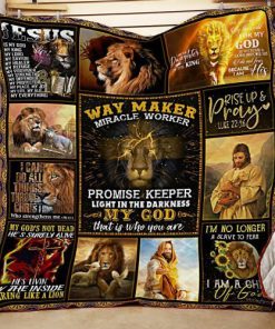 Way Maker Miracle Worker Promise Keeper Light In The Darkness Jesus Quilt Blanket