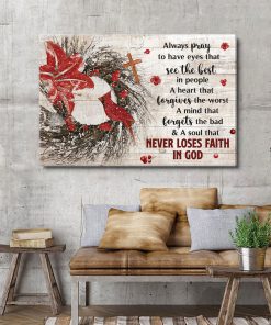 A Heart That Forgives The Worst - Cross And Flower Canvas AA67