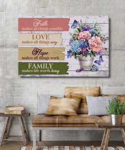 Faith Makes All Things Possible - Vase Of Flower Canvas NUM62