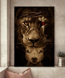 Unique Lion And Lamb Canvas HHN297