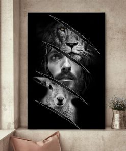 Unique Lion And Lamb Christian Canvas HHN307