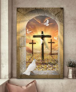 Beautiful Pigeon And Cross Canvas HA281