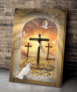 Beautiful Pigeon And Cross Canvas HA281