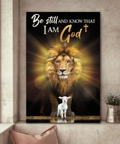 Be Still And Know That I Am God - Lion And Lamp Canvas HA292