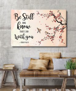 Special Peach Blossom Christian Canvas - God Is With You HQ114