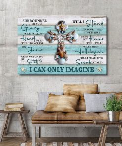 I Can Only Imagine - Beautiful Seashell Cross Christian Canvas UXGO29CV