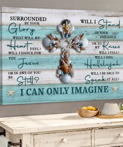 I Can Only Imagine - Beautiful Seashell Cross Christian Canvas UXGO29CV