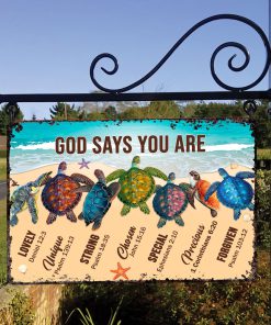 UX Jesus  Beautiful Turtle Metal Sign  What God Says About You MSM01