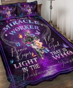 Jesus – Way Maker Miracle Worker Promise Keeper Quilt Bedding Set LSNGO06BD