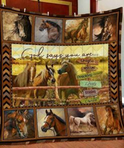 God Says You Are Horse Quilt Blanket