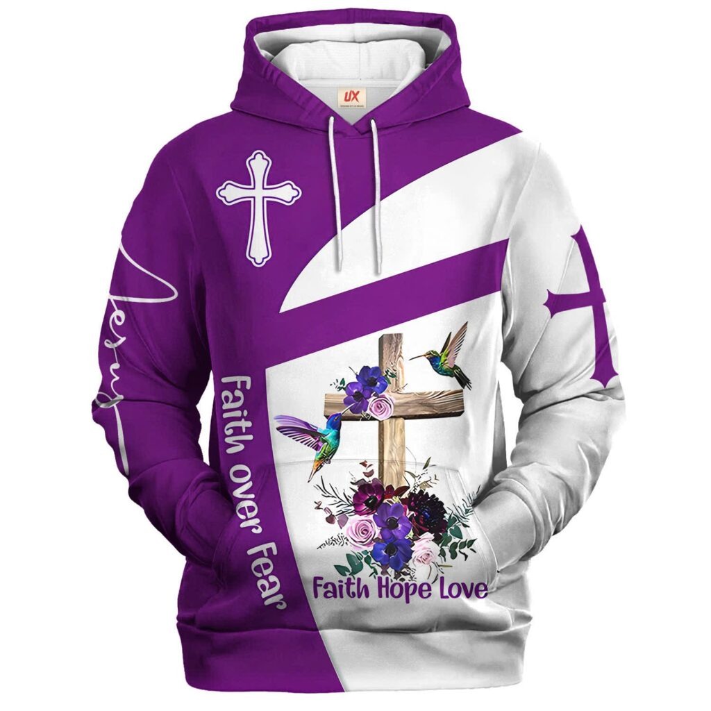 Christian Hoodie Faith Love Hope Inspirational Design