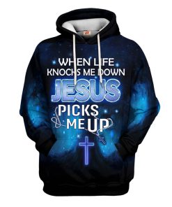 Jesus Picks Me Up Hoodie – Faith-Inspired Microfleece for Men & Women
