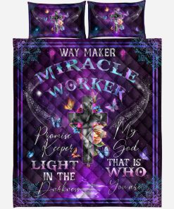 Jesus – Way Maker Miracle Worker Promise Keeper Quilt Bedding Set LSNGO06BD