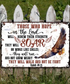 UX Jesus Metal Sign  Isaiah 4031  They Will Soar On Wings Like Eagles NUM464