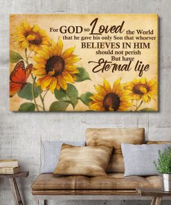 Jesuspirit  For God So Loved The World  Special Canvas  Sunflower  Butterfly CVH02