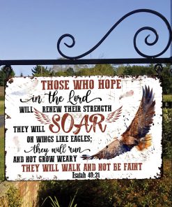 UX Jesus Metal Sign  Isaiah 4031  They Will Soar On Wings Like Eagles NUM464