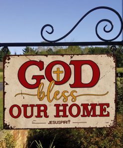 UX Jesus  God Bless Our Home  Special Cross Metal Sign NUH459