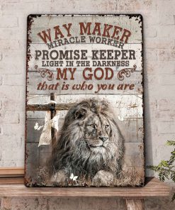 UX Jesus  Metal Sign  My God That Is Who You Are  Lion  Cross UXGO06-MS