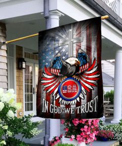 Unique Cross And Eagle Flag - In God We Trust AH157 Unique Cross And Eagle Flag - In God We Trust AH157