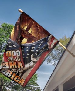 Lovely Christian Cross Flag - God Bless America H05