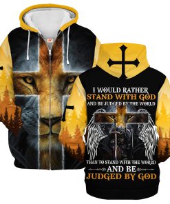 Christian Premium Microfleece Hoodie | Faith-Inspired ApparelI Would Rather Stand With  And Be Judged By The World Than To Stand With The World And Be Judged By  Microflecee Hoodie/Zip Hoodie - For Men and Women
