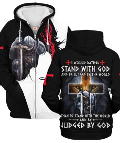 I Would Rather Stand By God Premium Microfleece Zipper Hoodie Christian Apparel