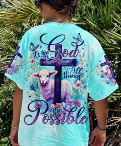 With God All Things Are Possible Lamb Women's All Over Print T-Shirt
