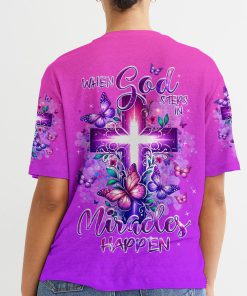 When God Steps In Miracles Happen Women's All Over Print T-Shirt