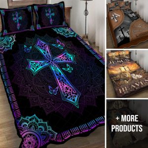 Christian bedding set with cross design for pastors